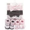 Hudson Baby Infant Girl Headband and Socks Set 5pk, Damask, 0-9 Months - 2 of 2