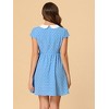 INSPIRE CHIC Women's Peter Pan Collar Short Sleeves Contrast A-Line Polka Dots Dress - 4 of 4