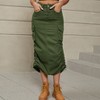 Clearlove Women Long Cargo Skirt Loose Maxi Skirts for Women Drawstring High Waist Maxi Cargo Skirt with Pockets Black - 2 of 4