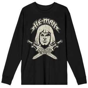 Men's Black Long Sleeve Packaged Shirt, He Man and Swords - 1 of 1