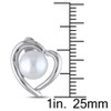 EVERLY JEWELRY | Sterling Silver 0.04 CT Diamond TW 8 - 8.5 MM White Freshwater Cultured Pearl Fashion Post Earrings - 2 of 4