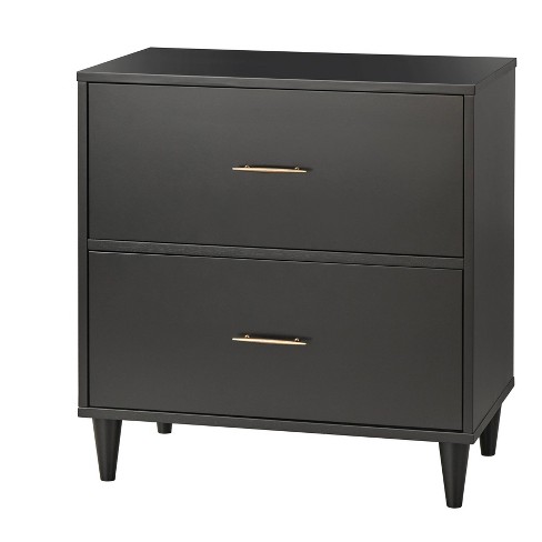 Ana 2 Drawer File Cabinet Black - Lifestorey