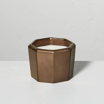 Octagonal Ceramic Harvest Spice Fall Jar Candle Metallic Bronze - Hearth & Hand™ with Magnolia