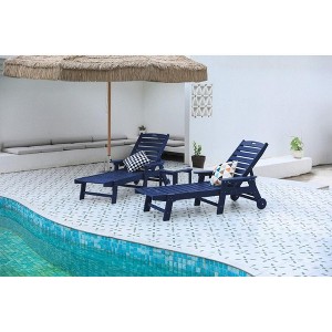 PAGED Outdoor Lounge Chairs with Cup Holders,Outdoor Chaise Lounge with Adjustable Backrest,Pool Lounge Chairs for Patio,Beach,Yard - 1 of 4