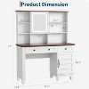 42'' Large Makeup Vanity Set, Modern Vanity Desk with Lighted Mirror, Charging Station, Clear Glass Tabletop & Stool, Dressing Table with Storage - 2 of 4