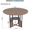 TackView 59''Round Dining Table for 4-6, Farmhouse Dinner Table with Wooden Tabletop, Adjustable Feet, Metal Base, for Living Room - 3 of 4