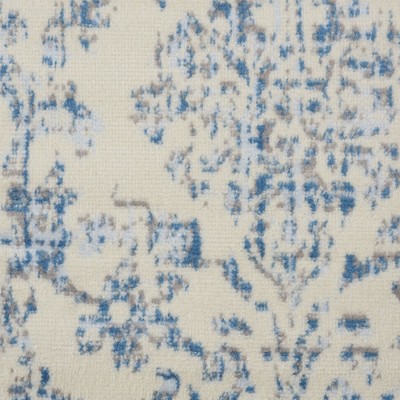 Nourison Jubilant Ivory & Blue Hand-Knotted Spot Rug, 2' x 4'