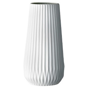 Ceramic Fluted Vase - White (5") - Storied Home - 1 of 3