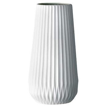 Ceramic Fluted Vase - White (5") - Storied Home