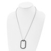 Black Bow Jewelry Stainless Steel Removeable Black Rubber Edge Dog Tag Necklace, 24 Inch - 3 of 4