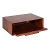 Kate and Laurel McCutcheon Rectangle Wood Floating Side Table, 18x12x6, Walnut Brown - 4 of 4
