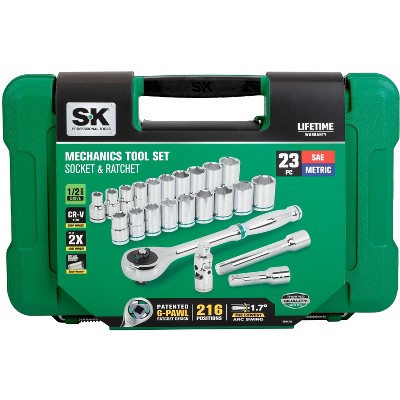 SK Hand Tools SK01355 23 Piece 1/2 216P Mechanic Tool Set