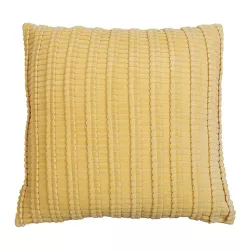 20"x20" Oversize Jimbo Woven Cotton Velvet Square Throw Pillow Yellow - Decor Therapy