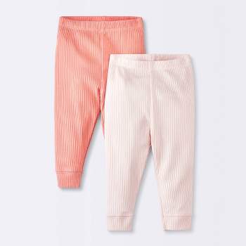 Baby Girls' 2pk Wide Ribbed Pants - Cloud Island™ Pink