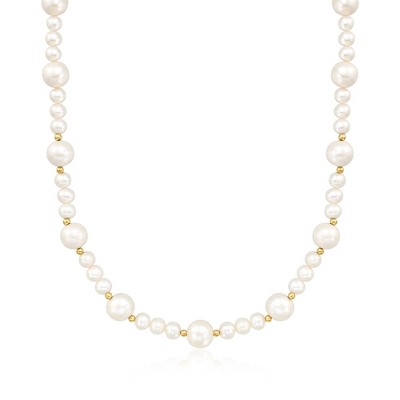 Ross-Simons 6.5-11.5mm Cultured Pearl Necklace With 14kt Yellow Gold Size 20