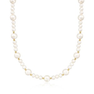 Ross-Simons 6.5-11.5mm Cultured Pearl Necklace With 14kt Yellow Gold Size 20 - 1 of 2