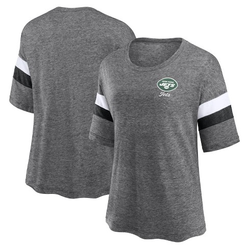 Nfl New York Jets Women's Weak Side Blitz Marled Left Chest Short