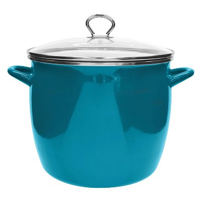 VASCONIA® 12-Qt. Enamel-on-Steel Stockpot with Glass Lid