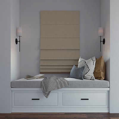 Stone Beige Fabric Cordless Blackout Roman Shade 33" x 64"