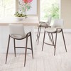 Zuo Modern Desi Counter Stool, Set Of 2, 35.6 Inch High Beige Faux Leather Seat With Walnut Finish Steel Frame - 2 of 4