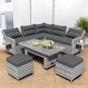 Mshliw Outdoor Rattan Furniture Set with Adjustable Table, Recliners, and Movable Ottomans – Weather-Resistant, Patio Sofa Set for Garden & Backyard - 2 of 4