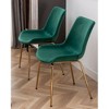 NicBex Contemporary 3-Piece Dining Set, White Round Dining Table with 2 Velvet Chairs (Gold-Plated Legs) for Living Room - 3 of 4