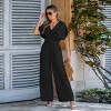 Women's Breezy Crinkled Chiffon Surplice Neckline Wide Leg Jumpsuit - Cupshe - 4 of 4