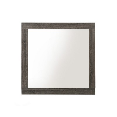 GlasFlength Decorative Wall Mirrors Wall Art Square Mirror Vanity Mirror Accent Mirror Metal Frame Mirror for Living Room, Brown, 1"*35"*35"