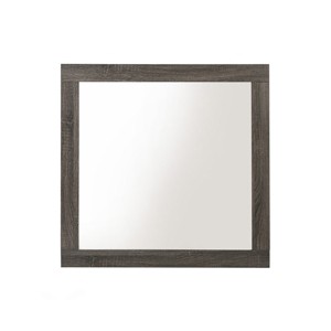 GlasFlength Decorative Wall Mirrors Wall Art Square Mirror Vanity Mirror Accent Mirror Metal Frame Mirror for Living Room, Brown, 1"*35"*35" - 1 of 4