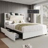 AMERLIFE Bed Frame with 4 Storage Drawers and Bookcase Headboard - 3 of 4
