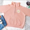 S.W.Smiley Blooming Daisies - Women's Quarter Zip Fleece Graphic Sweatshirt - 2 of 4