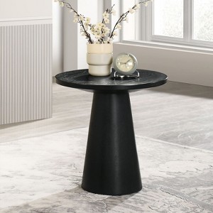 Sapphtopaz 20" Modern End Table with Unique Cone Base Pedestal Round Sofa Side Table Contemporary Style Bedside Table for Living Room, Bedroom - 1 of 4