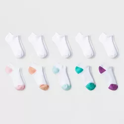 Toddler 10pk Solid Low-Cut Socks - Cat & Jack™ White