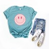 Simply Sage Market Women's Pink Checker Smiley Face Short Sleeve Graphic Tee - 2 of 2