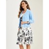 Allegra K Women's Chiffon V Neck Contrast Panel Work Jacket Dress Suit Set 2 Pcs - 3 of 4