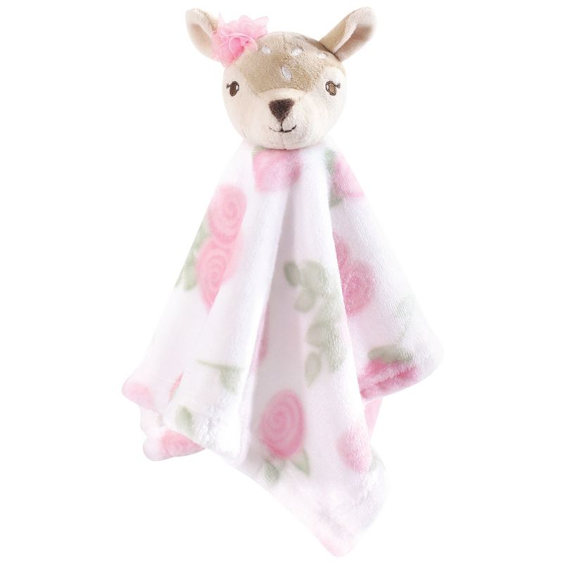 Hudson Baby Infant Girl Animal Face Security Blanket, Fawn, One Size, 1 of 3