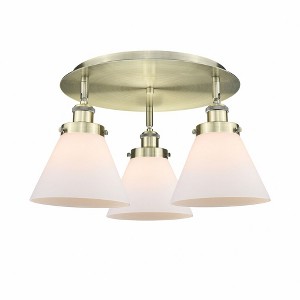 Cone - 3 Light Flush Mount In Art Deco Style-9.5 Inches Tall and 19.5 Inches Wide - 1 of 1