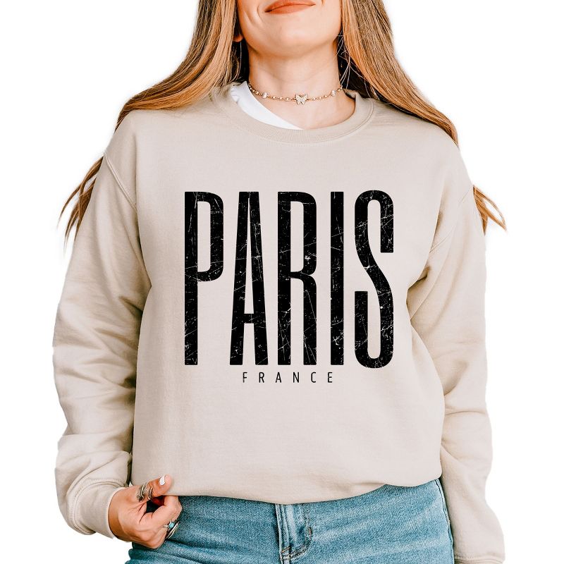 Paris France Distressed - Womens Sweatshirt