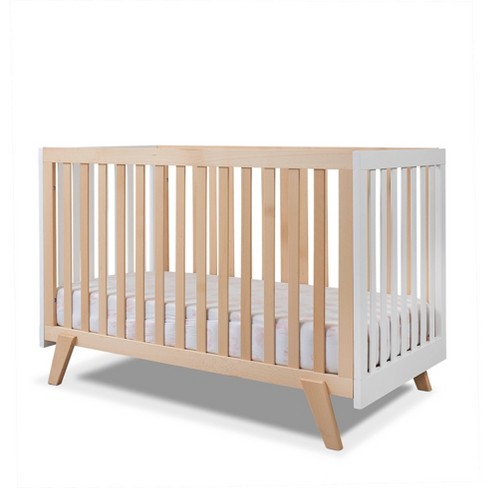 White and clearance natural wood crib