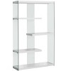 TOAOTBNBO 5 Tier Glass Bookcase with Polished Chrome, Tall Storage Bookshelves for Multipurpose Living Room Narrow Display Book Shelf - 2 of 4
