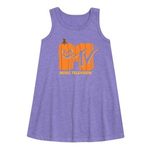 Girls' - MTV - Logo Jack O Lantern Graphic Sleeveless Aline Dress - 1 of 2