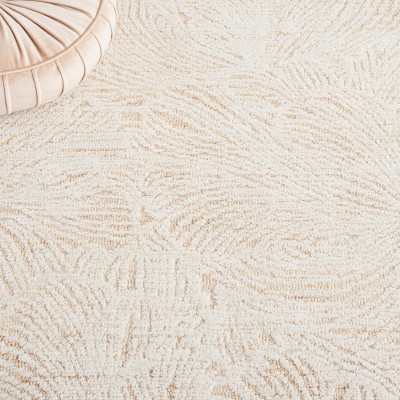 Gold and Ivory Tufted Wool 3' x 5' Area Rug