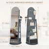 Fredees 360° Swivel Arched Jewelry Cabinet, 64"H Standing Armoire with 6 LED Lights, Lockable Organizer & Full-Length Mirror with Storage - 2 of 4