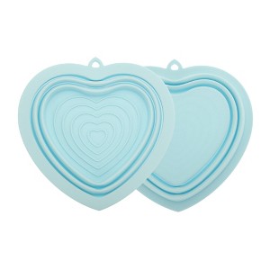 Unique Bargains Portable Heart Makeup Brush Cleaning Mat 1 Pc - 1 of 4