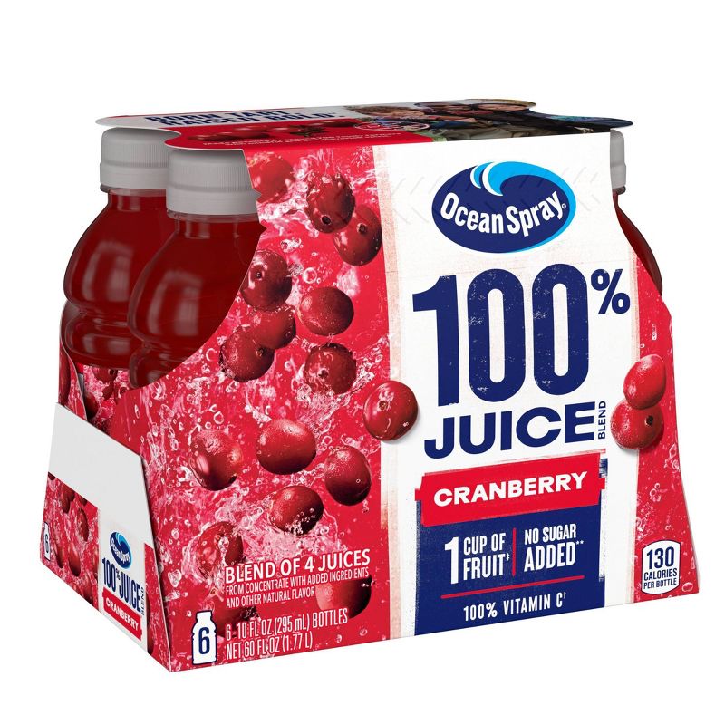Ocean Spray Cranberry 100% Mixed Juice - 6pk/10 fl oz Bottles, 2 of 6