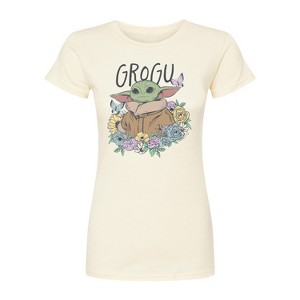 Women's - The Mandalorian - Floral Spring Grogu Fitted Graphic T-Shirt - 1 of 2