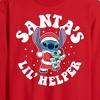 Men's - Lilo and Stitch - Santas Lil Helper Christmas Long Sleeve Graphic T-Shirt - 2 of 3
