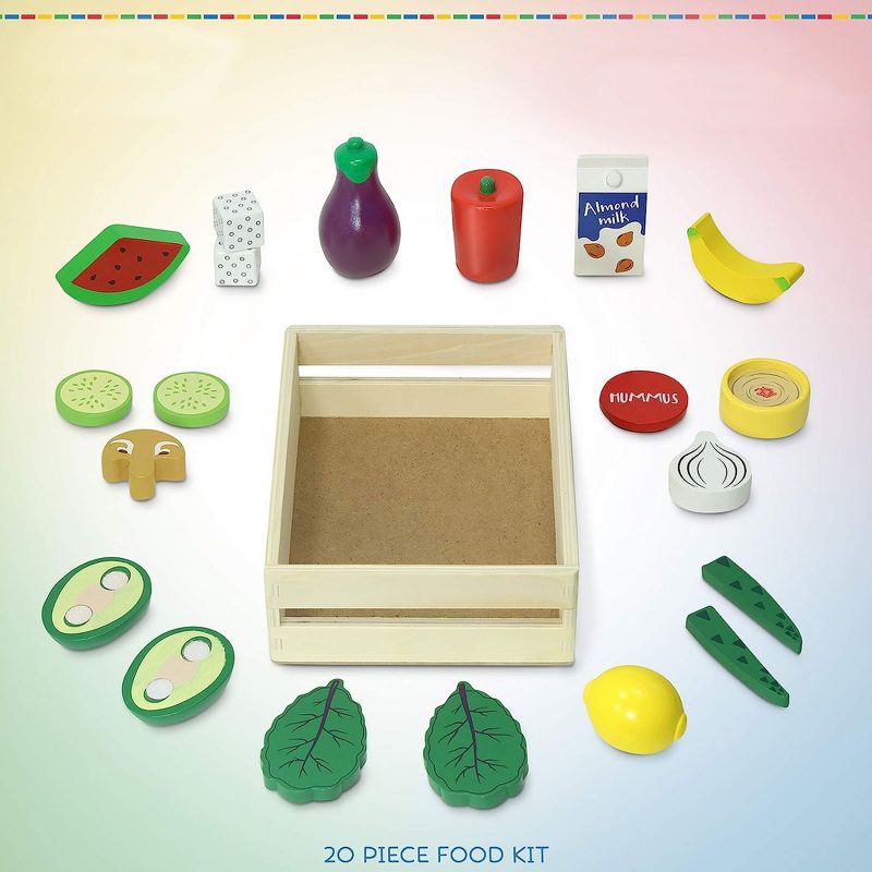 Kidzlane Wooden Vegan Toys with Wooden Crate - 20 Pieces, 3 of 6