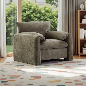 Merax Modern Chenille Oversized Armchair with Wide Armrests - 1 of 4