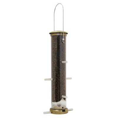 Aspects Quick-Clean Nyjer Tube Bird Feeder, Medium, Antique Brass